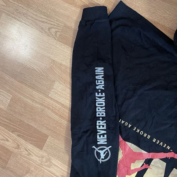 Mens Pro Club NBA “Never Broke Again” Graphic Logo Long Sleeve 2XL Black Jumpman - Picture 6 of 10